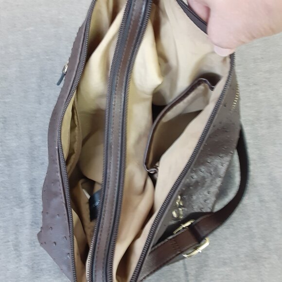 Giani Bernini Purse Crossbody Brown Pockets Adjustable Strap Man Made - Picture 8 of 10